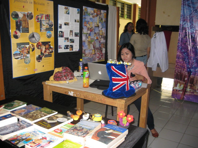 Posters and displays on British culture 