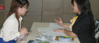 Vinna was listening to feedback given by Binus career professional interviewer on her performance during the interview