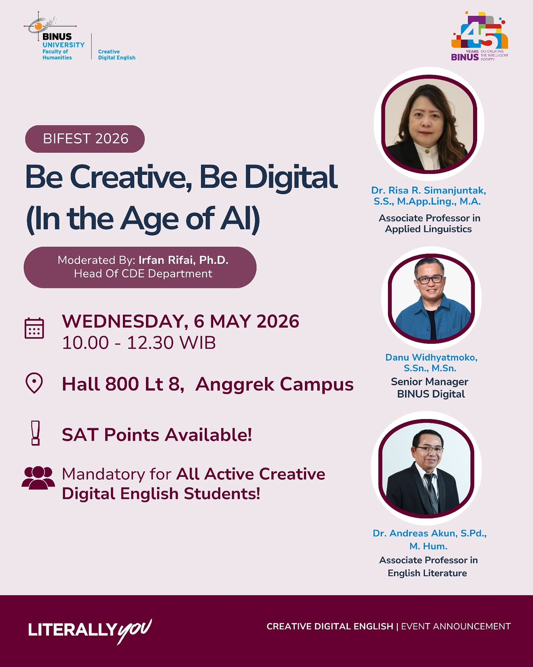BIFEST 2026 Talkshow “Be Creative, Be Digital (In the Age of AI)”